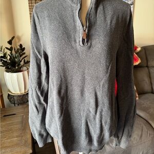 Club Room Men's Charcoal Zip-Up Sweater